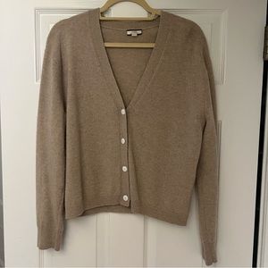J Crew Cashmere Boxy Cardigan, Oat, M
